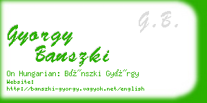 gyorgy banszki business card